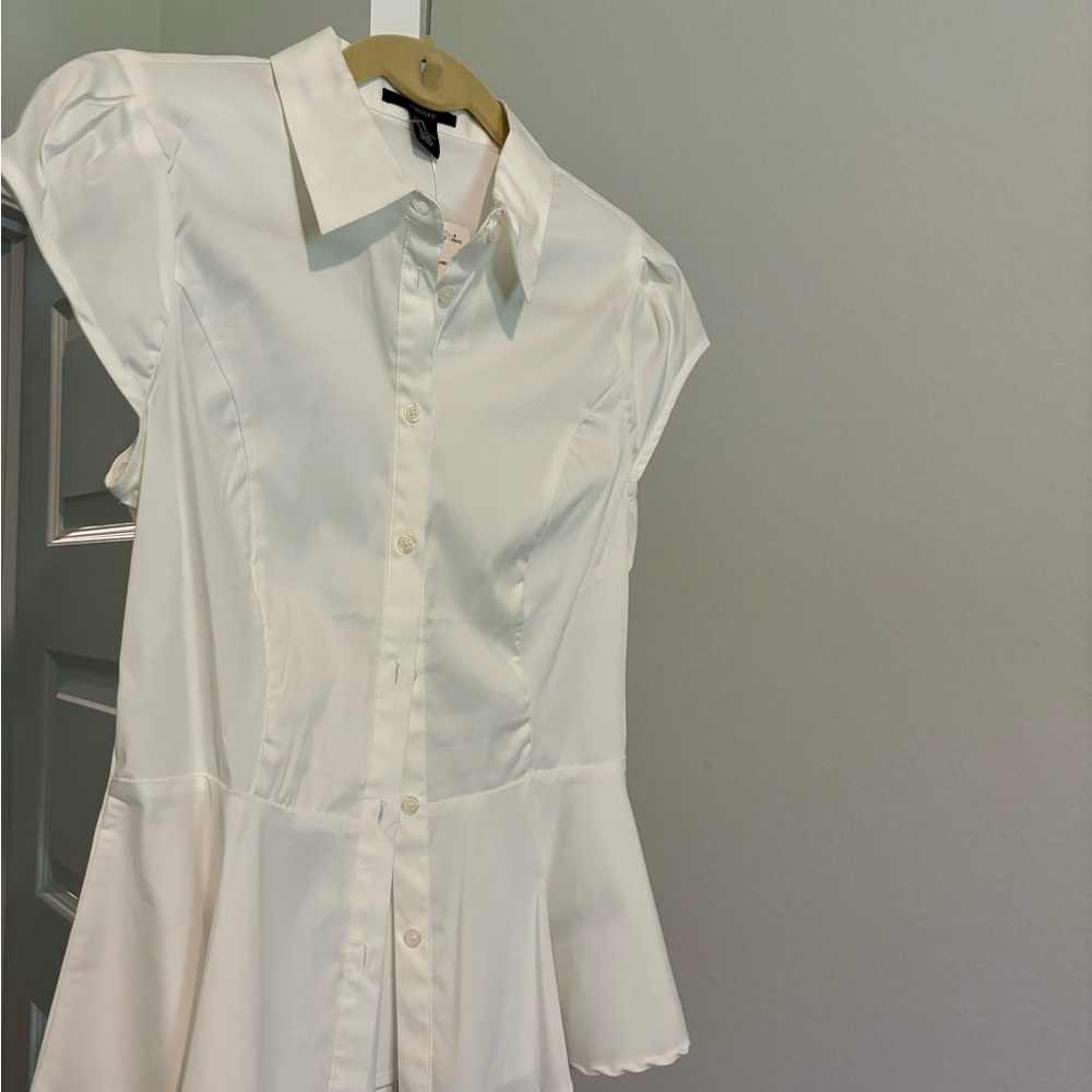 Button up peplum shirt